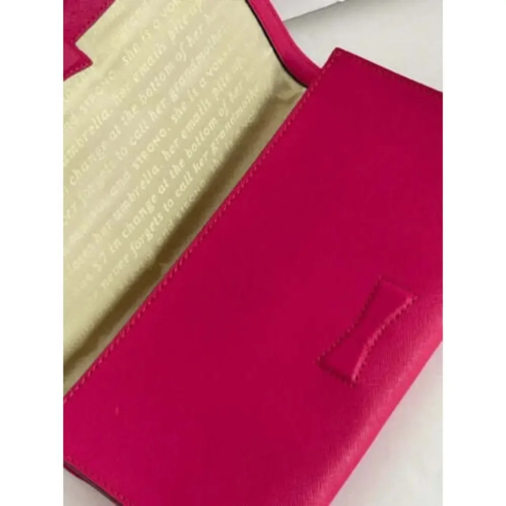 Kate Spade Kiss Tally Clutch Pink Leather Foldover Love Birds Bag